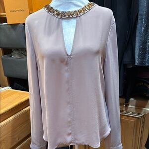 BCBGMaxAzria Blush Embellished Blouse